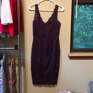 David’s Bridal size 0 lace plum dress, worn once!